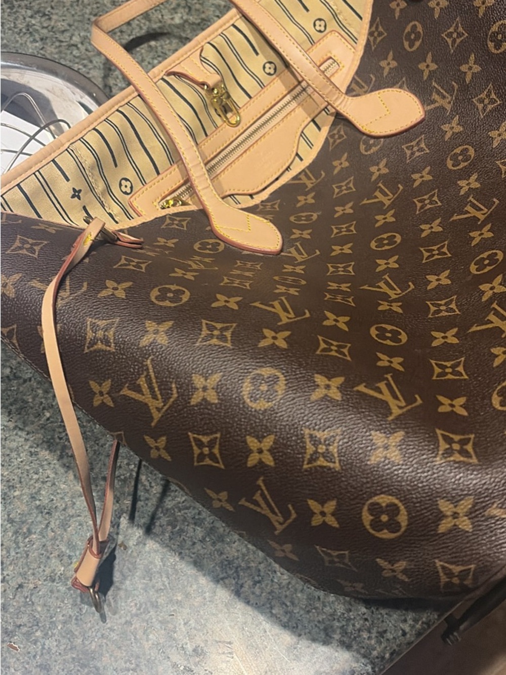 Louis Vuitton Brown Monogram Canvas Tote with Vachetta Trim